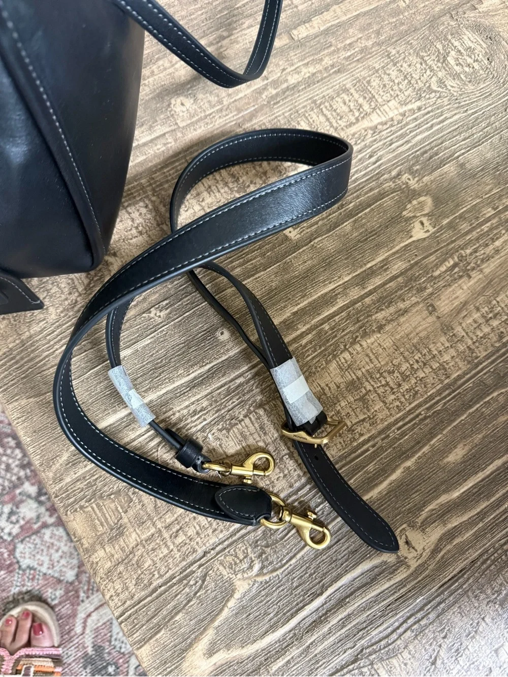 Coach Navy Black Leather Satchel with Gold Hardware